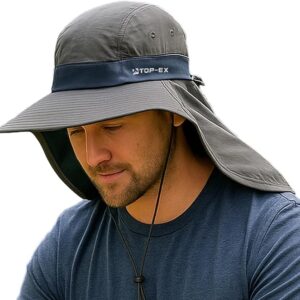 TOP-EX Wide Brim Sun Hat – UPF 50+ Outdoor Cooling Hat for Hiking, Camping, & Gardening