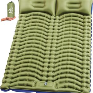 Pretyw Double Sleeping Pad – Built-in Pump & Pillow | Ultralight Waterproof Camping Mattress for 2
