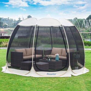 Alvantor Hexagon Pop‑Up Screen House – Instant Bug‑Free Canopy with UPF 50+ UV Protection