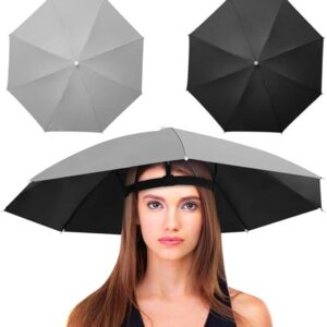 JOONOR Adjustable Hands‑Free Umbrella Hat – Waterproof & UV Shielding Headgear, 27" Diameter