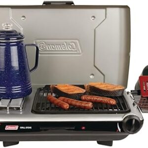 Coleman Tabletop 2-in-1 Propane Grill & Stove – 20,000 BTU, Dual Burners, Matchless Ignition
