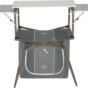 TIMBER RIDGE Outdoor Folding Camping Kitchen Table – Lightweight Aluminum Cook Station with Storage & Carry Bag