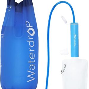 Waterdrop Portable Water Filter Straw with Gravity Bag – 0.1 Micron Purifier for Camping, Backpacking & Emergency Use