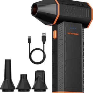 WOLFBOX MF50 Cordless Electric Air Duster – 110,000 RPM High-Power Cleaning for Electronics, Keyboards, and More