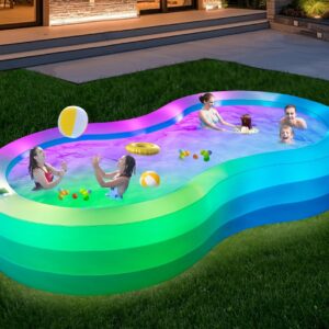 Lylting Inflatable Sofa Pool for Adults & Kids – Thickened Lounge Pool with Backrest, Drink Holders & Wear-Resistant Material – Large Family Backyard Swimming Pool for Summer Relaxation & Water Fun