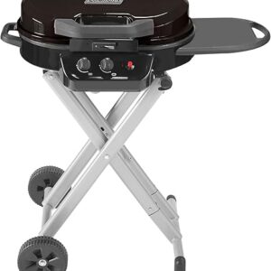Coleman RoadTrip 225 Portable Propane Grill – 2-Burner, Adjust Temperature, Push-Button Ignition